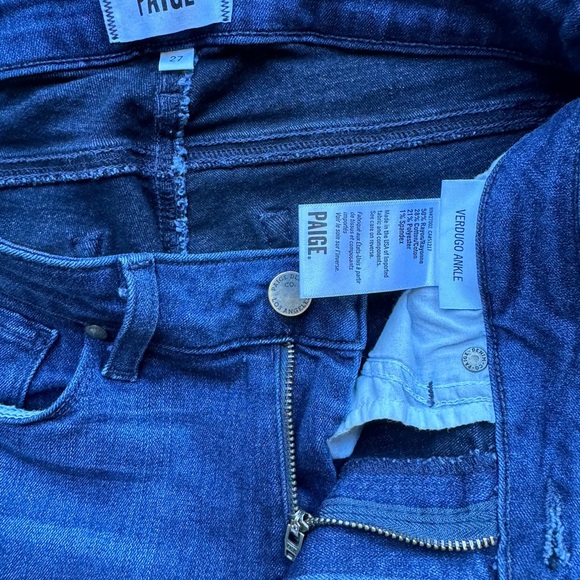 Women's Size 27 Paige Verdugo Ankle Skinny Jeans Dark Wash - Picture 4 of 5